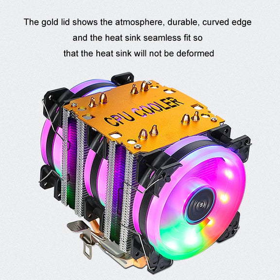 EVESKY 600 Desktop Computer 4 Copper Tube Mute CPU Cooling Fan, Color: Single Fan Without Light