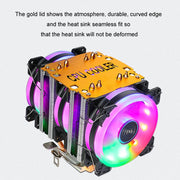 EVESKY 600 Desktop Computer 4 Copper Tube Mute CPU Cooling Fan, Color: Color Three Fans