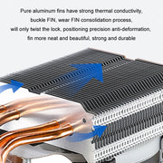 EVESKY 600 Desktop Computer 4 Copper Tube Mute CPU Cooling Fan, Color: Single Fan Without Light