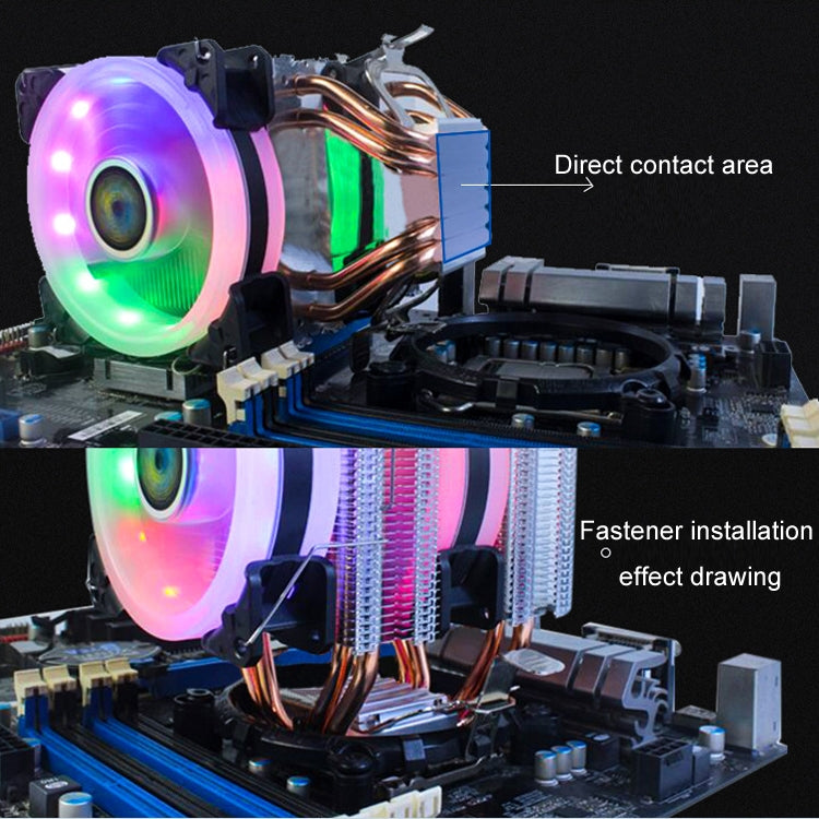 EVESKY 600 Desktop Computer 4 Copper Tube Mute CPU Cooling Fan, Color: Single Fan Without Light