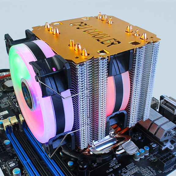 EVESKY 600 Desktop Computer 4 Copper Tube Mute CPU Cooling Fan, Color: Color Single Fan