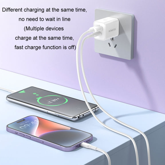 ROMOSS PD20W Fast Charger For Apple/Huawei And Xiaomi, CN Plug, Style: Single-port