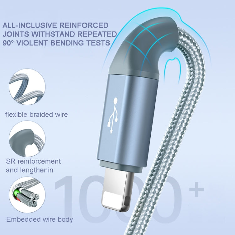 ROMOSS CB25 3 In 1 3.5A  8 Pin + Micro USB + Type C/USB-C Cable 1m(Rose Gold)