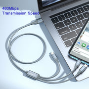 ROMOSS CB25 3 In 1 3.5A  8 Pin + Micro USB + Type C/USB-C Cable 1m(Rose Gold)