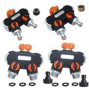 Garden Irrigation And Watering One Pass Two Faucet Water Divider With Copper Adapter