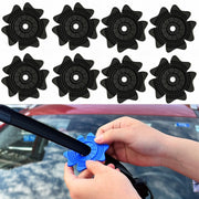 4sets Car Universal Wiper Hole Protective Cover PVC Dustproof Snowproof Wiper Pad(Black Small Hole)
