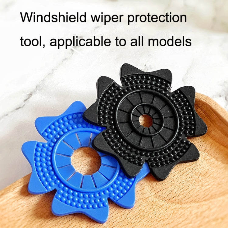 4sets Car Universal Wiper Hole Protective Cover PVC Dustproof Snowproof Wiper Pad(Blue Small Hole)
