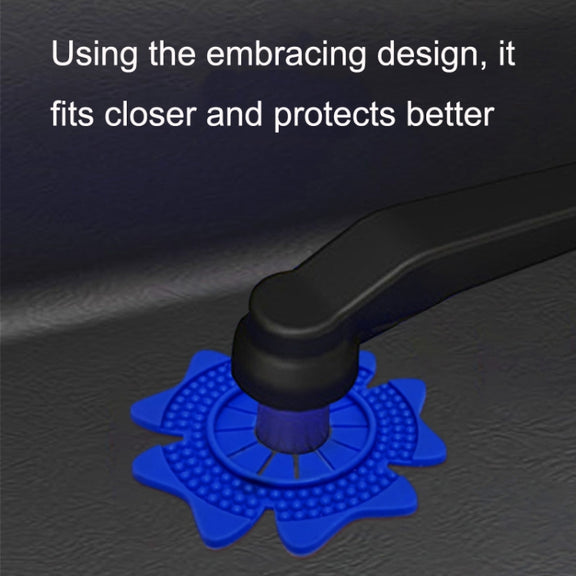 4sets Car Universal Wiper Hole Protective Cover PVC Dustproof Snowproof Wiper Pad(Black Small Hole)