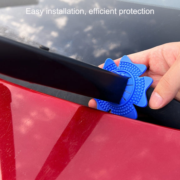 4sets Car Universal Wiper Hole Protective Cover PVC Dustproof Snowproof Wiper Pad(Blue Small Hole)