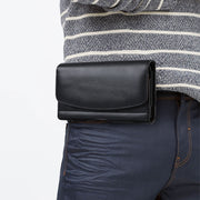3.5-4.0 inch Multifunctional Waist Bag Mobile Phone Leather Case(Black)