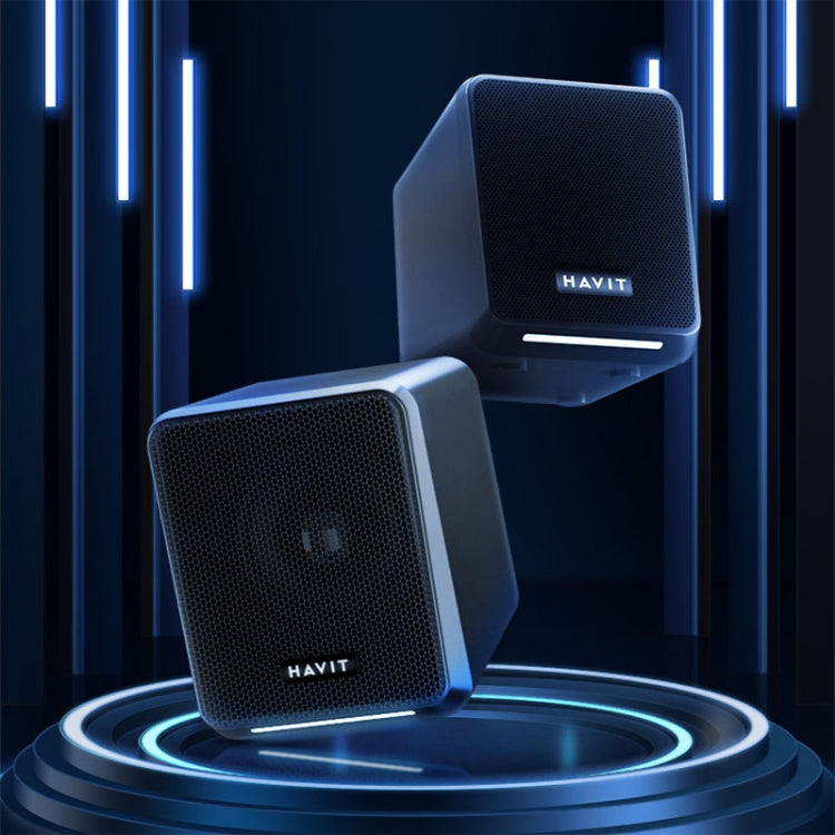 Havit A20 Plus Colorful Ambient Light Wired Computer Audio Stereo Surround Sound Speaker, Style: Black