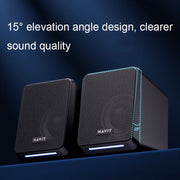 Havit A20 Plus Colorful Ambient Light Wired Computer Audio Stereo Surround Sound Speaker, Style: Black