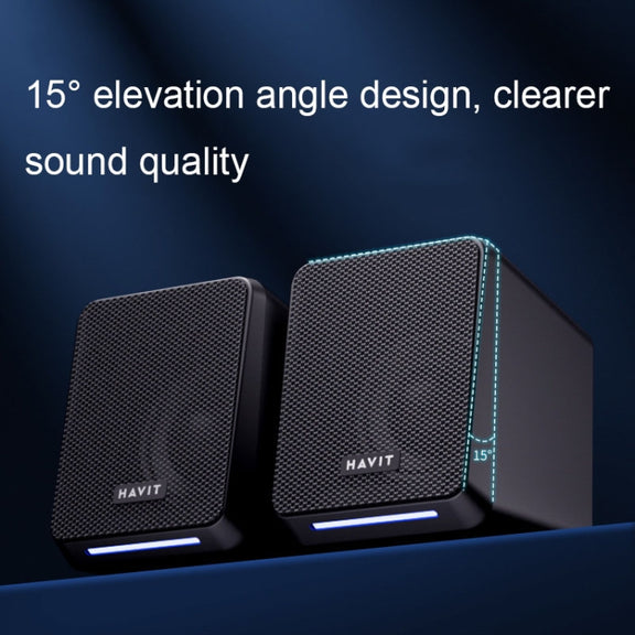 Havit A20 Plus Colorful Ambient Light Wired Computer Audio Stereo Surround Sound Speaker, Style: Black