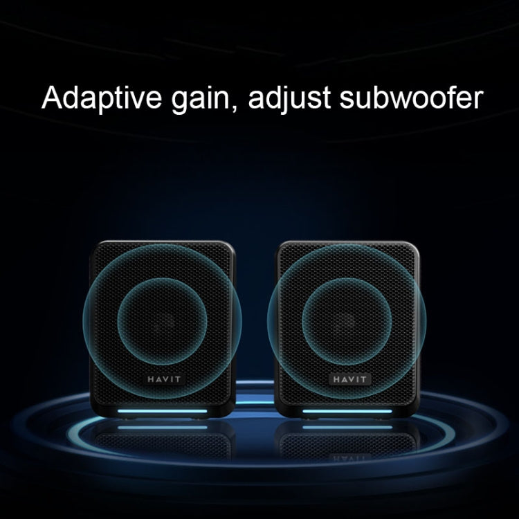 Havit A20 Plus Colorful Ambient Light Wired Computer Audio Stereo Surround Sound Speaker, Style: Black