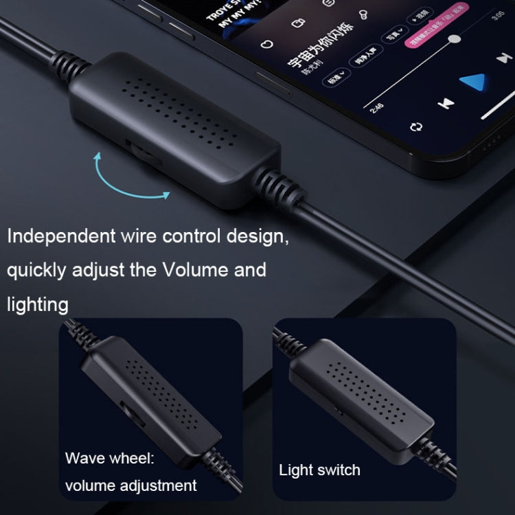 Havit A20 Plus Colorful Ambient Light Wired Computer Audio Stereo Surround Sound Speaker, Style: Black