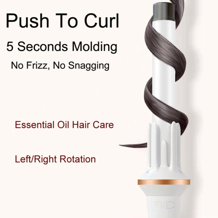 Automatic Curling Iron With Bi-Directional Rotating Ceramic Glaze Coating Hair Care, Plug: AU Plug White