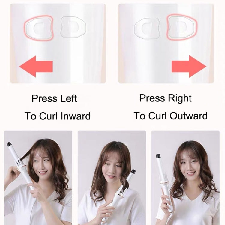 Automatic Curling Iron With Bi-Directional Rotating Ceramic Glaze Coating Hair Care, Plug: US Plug White