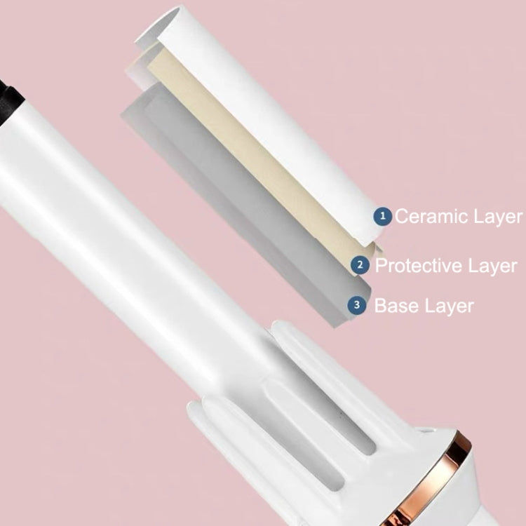 Automatic Curling Iron With Bi-Directional Rotating Ceramic Glaze Coating Hair Care, Plug: US Plug White