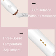 Automatic Curling Iron With Bi-Directional Rotating Ceramic Glaze Coating Hair Care, Plug: AU Plug White