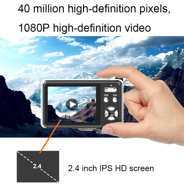 2.4 Inch IPS Screen 40 Million Pixel Digital Camera 16X Digital Zoom Video Macro Portable Camera(Pink Standard)