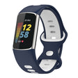 For Fitbit Charge 5 Smart Watch Sports Waterproof Two-Color Silicone Band(Blue White) - Watch Bands by PMC TechLife | Online Shopping South Africa | PMC TechLife | Buy Now Pay Later Mobicred