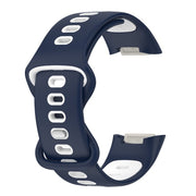 For Fitbit Charge 5 Smart Watch Sports Water-resistant Two-Color Silicone Band(Blue White)
