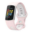 For Fitbit Charge 5 Smart Watch Sports Waterproof Two-Color Silicone Band(Pink White) - Watch Bands by PMC TechLife | Online Shopping South Africa | PMC TechLife | Buy Now Pay Later Mobicred