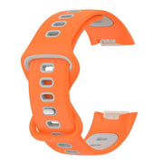For Fitbit Charge 5 Smart Watch Sports Water-resistant Two-Color Silicone Band(Orange Gray)