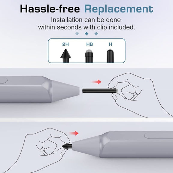 For Microsoft Surface Pro 4/5/6/7/Book /Pro X Stylus Replacement Nib Refill 2H+HB+H Kit