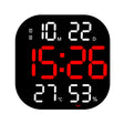 13-Inch LED Acrylic Electronic Clock Large-Screen Square Wall Clock With Timing Temperature Humidity(6632 White Red) - Wall Clock by PMC TechLife | Online Shopping South Africa | PMC TechLife