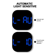 13-Inch LED Acrylic Electronic Clock Large-Screen Square Wall Clock With Timing Temperature Humidity(6632 White Blue)