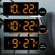 13-Inch LED Acrylic Electronic Clock Large-Screen Square Wall Clock With Timing Temperature Humidity(6632 White Red)
