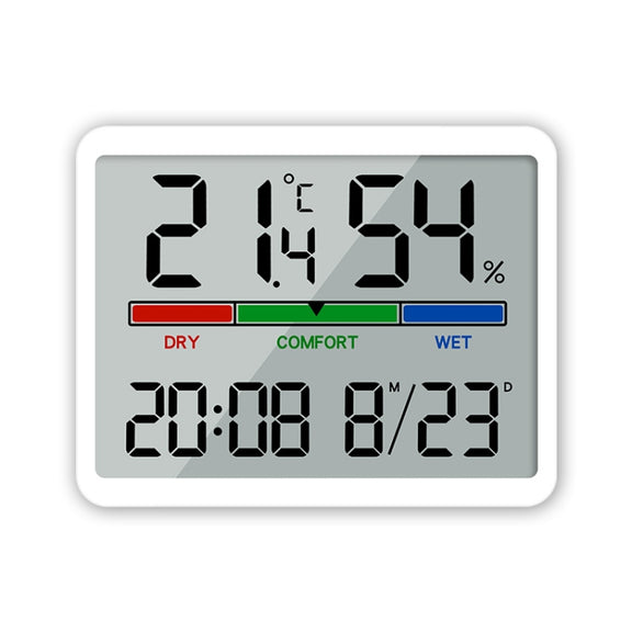 Magnetic LCD Digital Aalarm Clock Large Screen With Temperature Humidity Display(8280 White)
