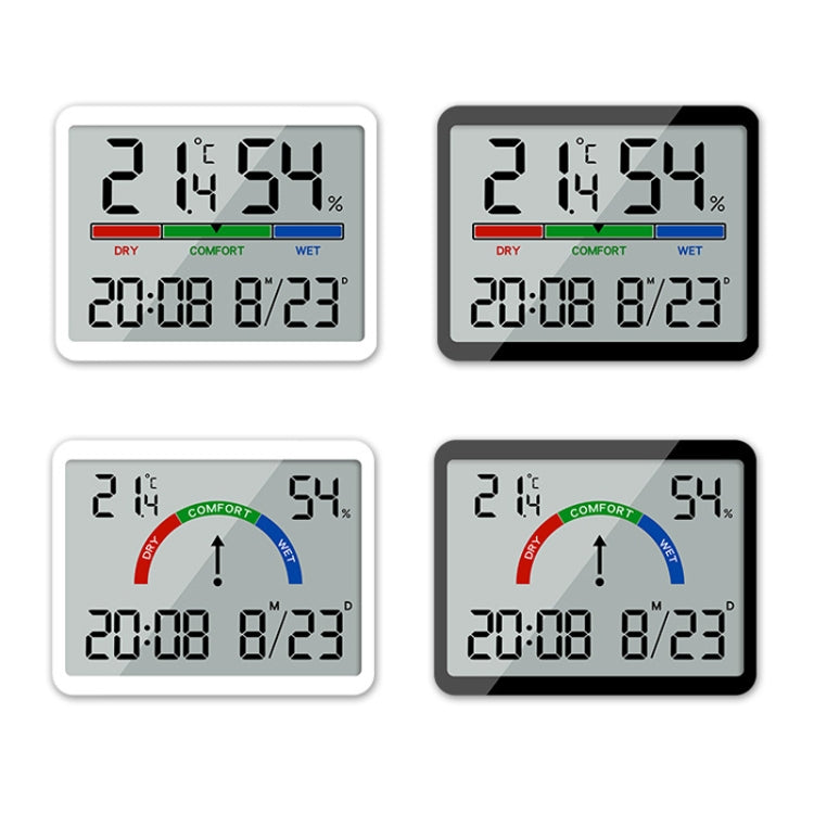 Magnetic LCD Digital Aalarm Clock Large Screen With Temperature Humidity Display(8280 Black)