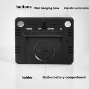 Magnetic LCD Digital Aalarm Clock Large Screen With Temperature Humidity Display(9905 White)