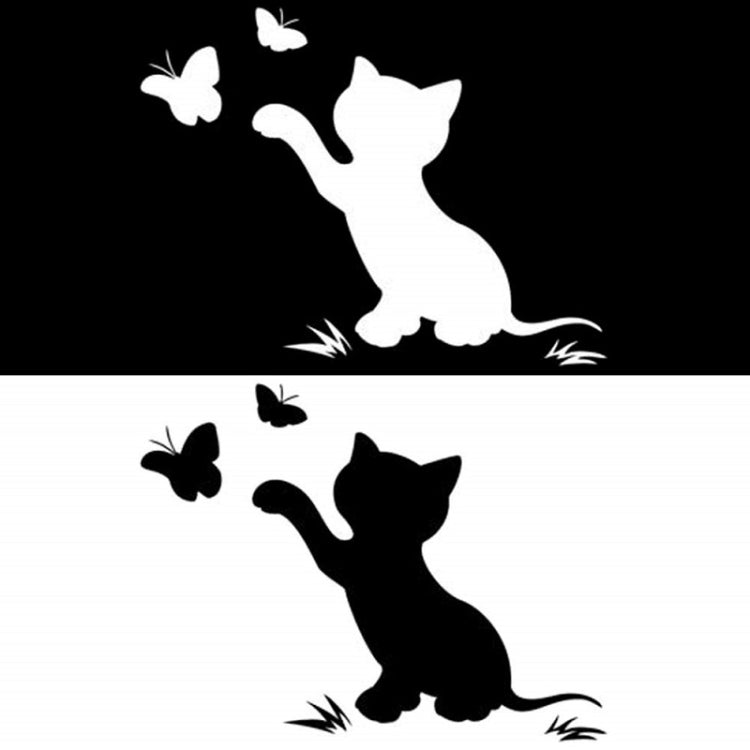 10pcs Disc Cat Reflective Scratch Body Sticker(Whit)
