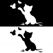 10pcs Disc Cat Reflective Scratch Body Sticker(Whit)