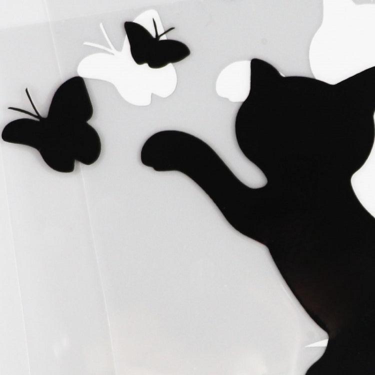 10pcs Disc Cat Reflective Scratch Body Sticker(Black)