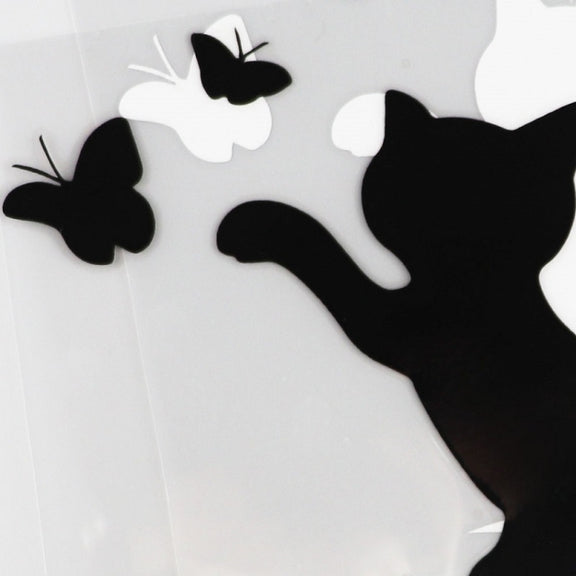 10pcs Disc Cat Reflective Scratch Body Sticker(Black)