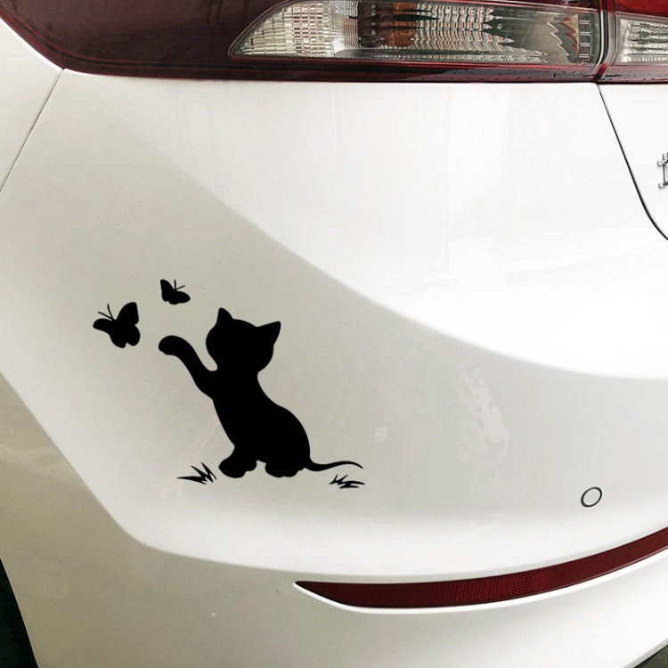 10pcs Disc Cat Reflective Scratch Body Sticker(Black)
