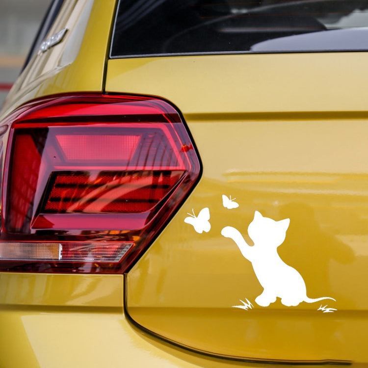 10pcs Disc Cat Reflective Scratch Body Sticker(Black)