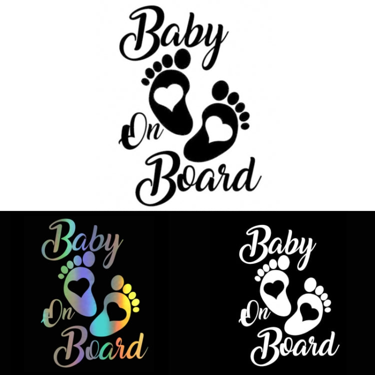 10pcs Baby On Board Warning Car Sticker Reflective Scratch Body Sticker(Black)