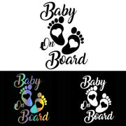 10pcs Baby On Board Warning Car Sticker Reflective Scratch Body Sticker(Black)