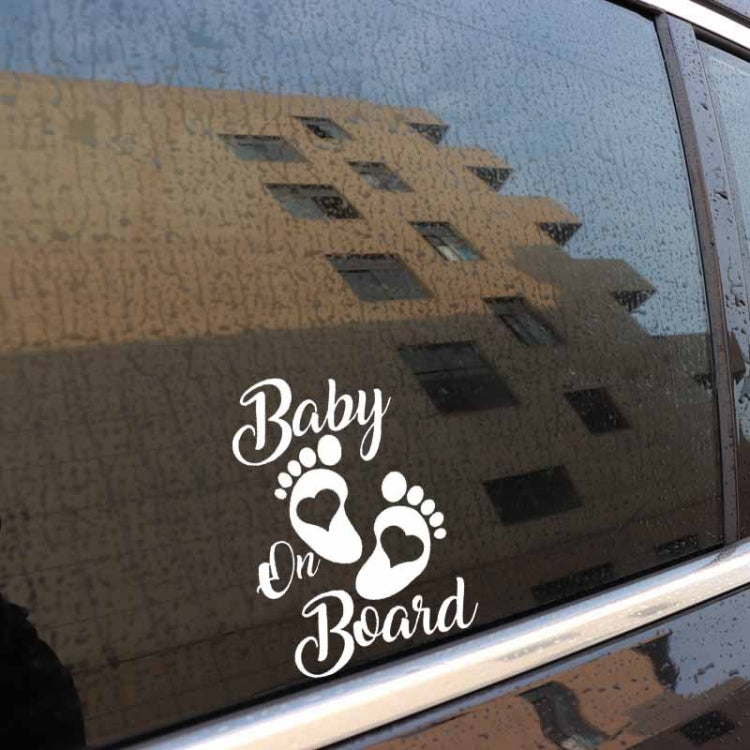 10pcs Baby On Board Warning Car Sticker Reflective Scratch Body Sticker(Black)