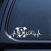 10pcs Pitbull Love Car Sticker Car Rear Modification Plate Label(White)