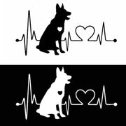 10pcs German Shepherd Cartoon Animal Car Sticker(White)