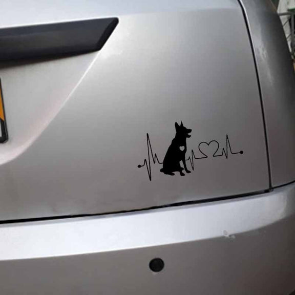 10pcs German Shepherd Cartoon Animal Car Sticker(White)