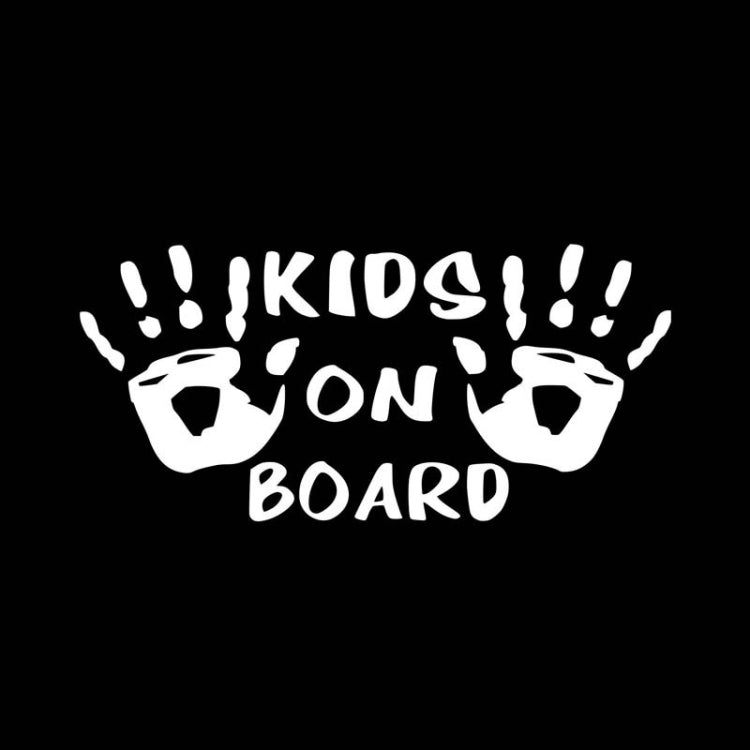 10pcs Kids On Board Warning Car Stickers Reflective Scratch Body Stickers(White)