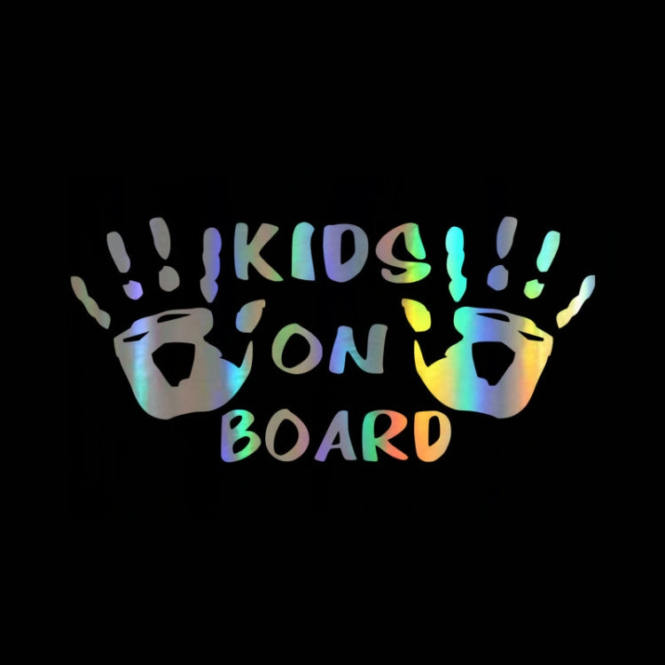 10pcs Kids On Board Warning Car Stickers Reflective Scratch Body Stickers(Laser)