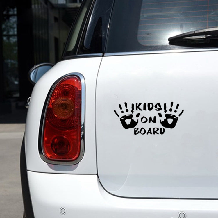10pcs Kids On Board Warning Car Stickers Reflective Scratch Body Stickers(Black)